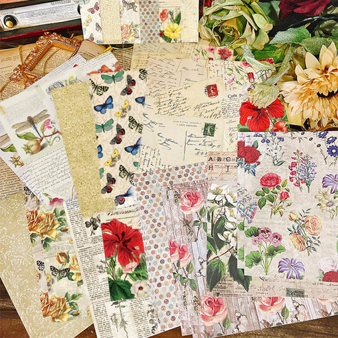 24 Sheets Floral Pattern Paper, Floral Patterned Cardstock Paper 6" x 6" Scrapbooking Supplies Paper Decorative Craft Paper for DIY Card Making Ph...