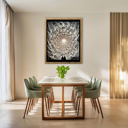 Posterizer 1 pcs-celestial scene of angels in a tunnel of light poster 1-Fantasy & Fiction Art-Religious Posters- Gift for Men Women Entrepreneur ...