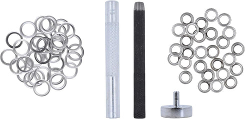 Mandala Crafts Grommet Eyelet Kit with Setting Tools for Leather, Fabric, Boots, Tarp Repair, Sewing Silver Tone 100 Sets 1/4 Inch Inner Diameter...
