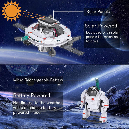 STEM Projects for Kids Age 8-12 Solar Robot Learning Building Science Kit with Solar Panel & Battery Powered 6 in 1 Experiment for Kids, Christmas...