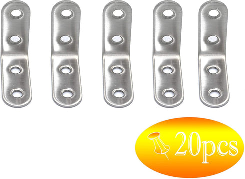 20pcs Thick Stainless Steel Corner Code 90 Degree Right Angle Reinforcement Angle Iron Triangle 40mm x40mm x16mm L Bracket Bracket...