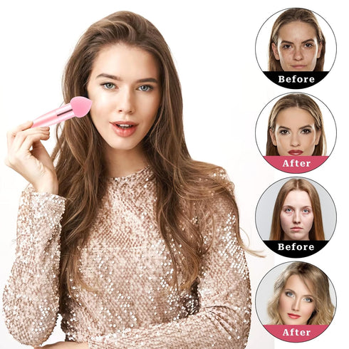 3 Pcs Makeup Foundation Sponge Pink Beauty Blender Sponge Makeup Sponge Cosmetic Powder Puff Concealer Face Brush with Handle Beauty Sponge Applic...