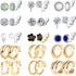 15 Pairs Clip On Earrings for Women Non Pierced Gold Sliver Cute Earrings Crystal Earrings Pearl Earrings Charming Fashion Chunky Hoop Earrings Se...
