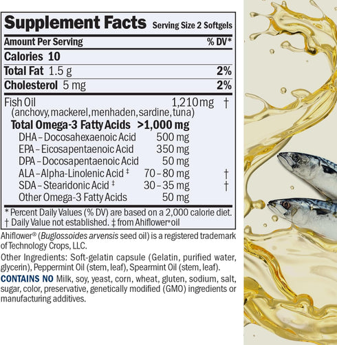 ANDREW LESSMAN Maximum Essential Omega-3 Mint - 30 Softgels - Ultra-Pure, High Potency Omega-3 Oils. High DHA, No Stomach Upset, No Contaminants, ...