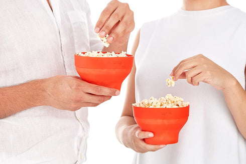 Lékué Mini Microwave Popcorn Maker, Set of 2, Red...