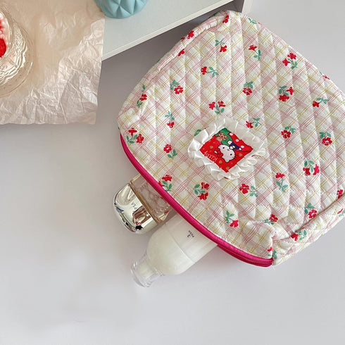 Kawaii Kitty Makeup Bag,Cute Kitty Cat Cosmetic Bag Travel Toiletry Bag,Kitty Travel Portable Makeup Bag for Girls and Women (Red)...