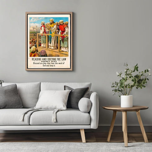 Posterizer 1 pcs-Reading and obeying the law poster-Religious Posters-Gifts for Christians -Decor for Church, Sunday School Classroom- unframed wa...