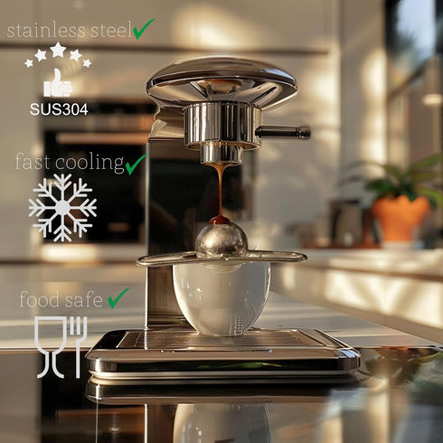 Stainless steel Chilling Coffee Espresso Ball for Coffee Lovers Gold Silver Java Ball Brew Chilling Ball (Silver)...