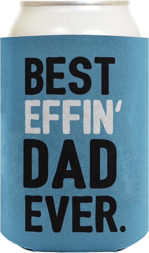 Mom Dad Gifts Best Effin' Mom and Dad Ever Funny Mom Dad Announcement Mom Dad Gift Set 2 Pack Can Coolie Drink Coolers Coolies Blue & Pink...
