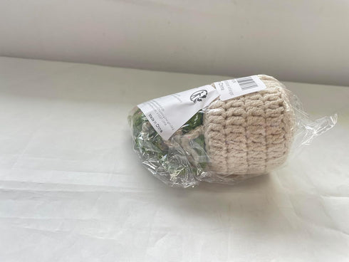 Crochet Hanging Plant for Car Cute Potted Plants Crochet Decor Car Mirror Hanging Accessories Rear View Ornament Hanging Boho Handmade Knitted Pen...