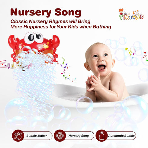 Crab Toy Bubble Machine Bath Toy & Bath Bubble Maker | Crab Bath Toy with Kids Bubble Bath & Toddler Bubble Bath | Essential Bubble Bath for Kids|...