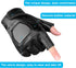 Accmor Genuine Leather Cycling Fingerless Gloves, Outdoor Driving Motorcycle Sport Half Finger Glove for Men Women Teens...