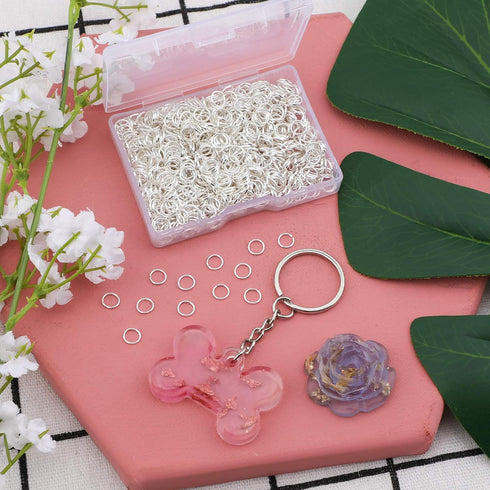 AIEX 1000Pcs 6mm Metal Open Jump Rings, Silver Plated Round Ring Connectors for DIY Jewelry Making Repair Bracelet Necklace...