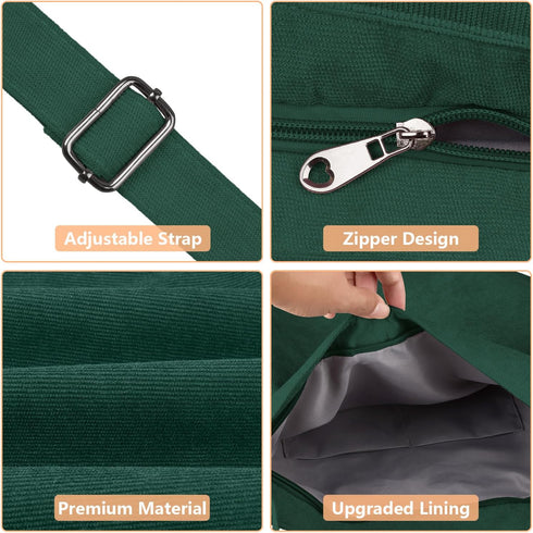 Kememo Corduroy Hobo Bag Crossbody Tote Bag with Zipper, Large Capacity Shoulder Bag Handbags Shopping Bag for Women...