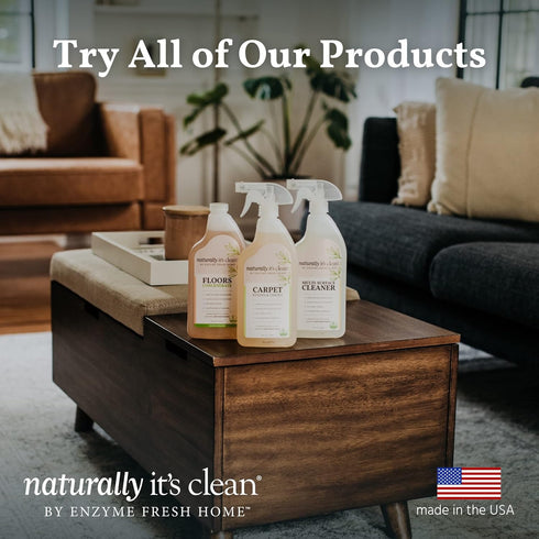 naturally it's clean Carpet Stains & Odors Cleaner; Plant Based Enzyme Safely Cleans Pet/Food Stains, Grease & Ink from Carpets, Rugs, Upholstery ...