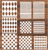 9Pcs Checks Diamond Stencils, Harlequin Checkerboard Stencils Assorted Sizes Square Diamond Shape Templates Reusable Diamond Checks Stencil for Pa...
