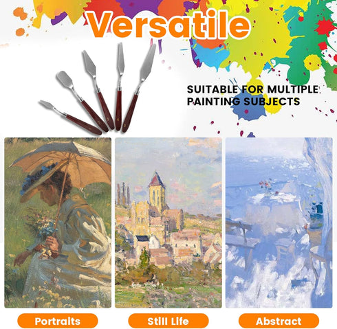 10PCS Palette Knife, Stainless Steel Painting Knife Set, Flexible Spatula Pallet Knife, Metal Artist Knives, Oil Painting Accessories Color Mixing...