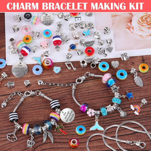 Acejoz 85 Pcs Charm Bracelet Making Kit, DIY Charm Bracelets Beads for Adults and Beginner Jewelry Making Kit...