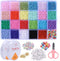 AnutriON 12000pcs 3mm Tiny Color Glass Seed Beads for Bracelets Making Kit and Smile Face Charm Beads Letter Beads for Friendship Bracelets Jewelr...