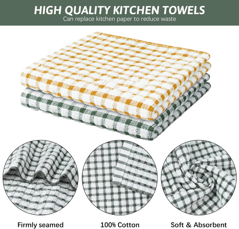 Nialnant 8 Pcs Kitchen Dish Cloths,100% Cotton Soft Absorbent Quick Drying Dish Rags for Kitchen,Washing Dishes,Cleaning rags-11 x 11In...