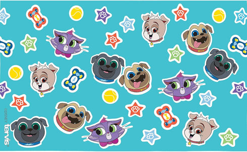 Tervis Disney - Puppy Dog Pals Collage Insulated Plastic Tumbler with Wrap and Orange Lid, 10oz Wavy, Clear...