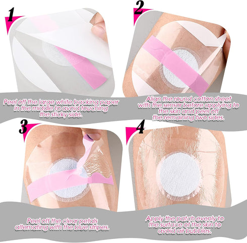 Nuanchu 48 Pack Sensor Covers Compatible with Freestyle Libre 1/2/3,Waterproof CGM Sensor Patches, Glucose Monitor Protector Long Lasting Without ...