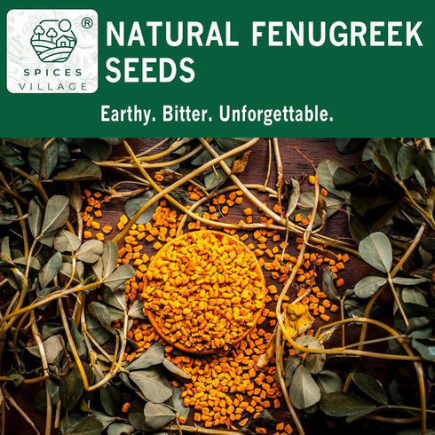 SPICES VILLAGE Fenugreek Seeds, 8 oz, Fenugreek Seeds for Hair Growth, All Natural Dried Indian Methi Seed for Cooking - Kosher Certified, Gluten ...