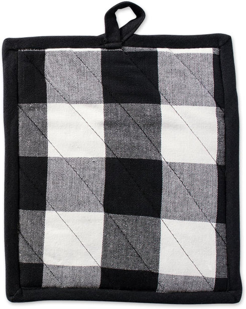 DII Buffalo Check Kitchen Collection, Classic Farmhouse Kitchen Set, Potholder, Black & White, 2 Piece...