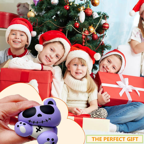 Horror Voodoo Bear Squishies Toy Cute Dolls Stress Relief Slow Rising Soft Squeeze Toys for Kids Halloween Christmas Thanksgiving Birthday Gift Co...