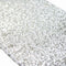ShinyBeauty Sequin Table Runner 12x108 Inch Silver, Roll-Up Wedding Party Decor - Sparkling Holiday Banquet Tablecloth (Wholesale)...