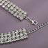 YERTTER Vintage Full Chunky Rhinestone Sapphire Charm Silver Chain Blue Crystal Pendant Luxury Collar Choker Necklace Adjustable Chain for Party M...