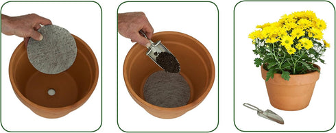 9” 2-Pack 3D Mesh Drainage Discs - Perfect for Indoor/Outdoor Potted Plants | Container Gardening | Plant Pot Liner Minimize Root Rot | Made in Th...