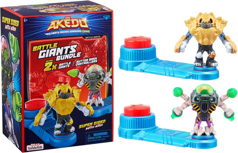 Akedo - Ultimate Arcade Warriors Battle Giants Versus Pack - Drillborg VS Alphawolf - Mini Battling Action Figures Ready, Fight, Split Strike For ...
