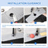 Silicone Sink Splash Guard 12 inch Sink Protectors for Kitchen Sink Faucet Handle Drip Catcher Mat for Bathroom Countertop Protect Sponge Holder, ...