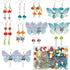 SUNNYCLUE 1 Box DIY 10 Pairs Butterfly Charms Fabric Butterflies Wing Charm Fairy Themed Earring Making Kit Moon Crescent 3D Mushroom Charm Fairy ...