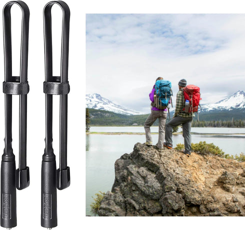 Bingfu Foldable CS Tactical SMA Female Ham Radio Antenna 2-Pack Dual Band VHF UHF 136-520MHz 18.5 inch Antenna for Baofeng BF-F8HP UV-5R UV-82 BF-...