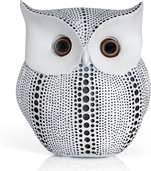 Ornativity White Owl Statue Figurine - Animal Sculpture Home Decoration Figure for Bedroom Living Room Kitchen Office Bathroom House Decor Figurin...