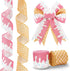 Ice Cream Cone Wired Edge Ribbon Pink Sprinkles Craft Fabric Ribbon for Summer Wreath Bow DIY Wrapping Party Decor, 2 Rolls, 20 Yard...