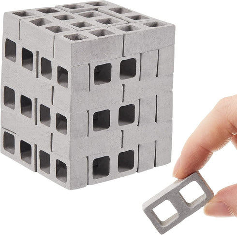 50 Packs Miniature 1/12 Scale Mini Bricks Concrete Tiny Dollhouse Accessories for Garden Kitchen Landscaping Model Architect Buildings DIY Constru...