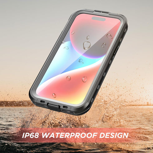 iPhone 15 Mobile Phone Waterproof Case, Built-in scratch resistant & anti-fingerprint Screen Protector,Wireless Charging, Dust,Drop,Snow & WaterPr...