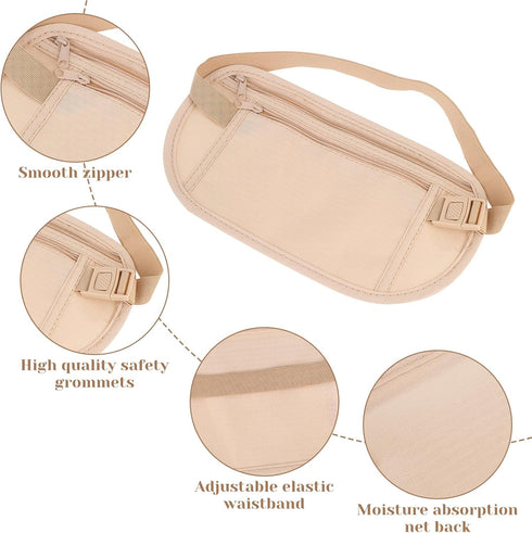 Secure Travel Money Belt, Anti Theft Travel Bag, Travel Money Belt Under Clothes, Hidden Travel Pouch Protect Your Credit and Money With Blocking ...