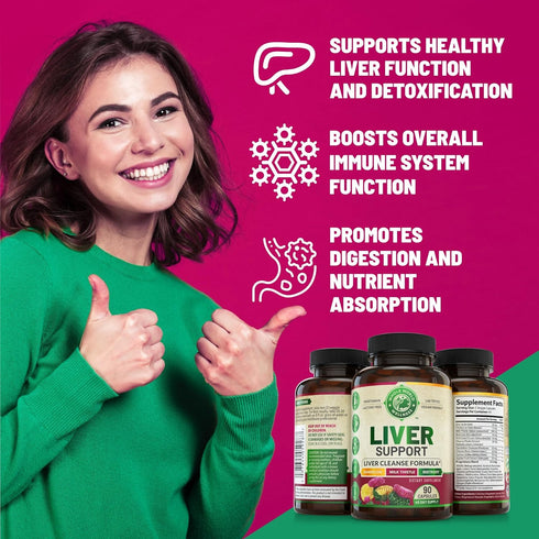 Advanced Liver Cleanse Detox & Repair Formula for Adult with Milk Thistle, Organic Liver Detox & Support Supplement for Men and Women, 90 Pills Li...