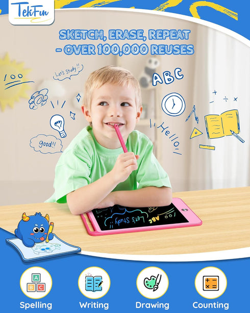 TEKFUN Kids Toys for 3+ Years Old Boys Girls Toddler, 8.5inch LCD Writing Tablet Erasable Drawing Tablet Writing Pads, Kids Travel Learning Toys B...