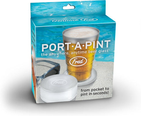 Genuine Fred PORT-A-PINT Collapsible Beer Glass, Clear...