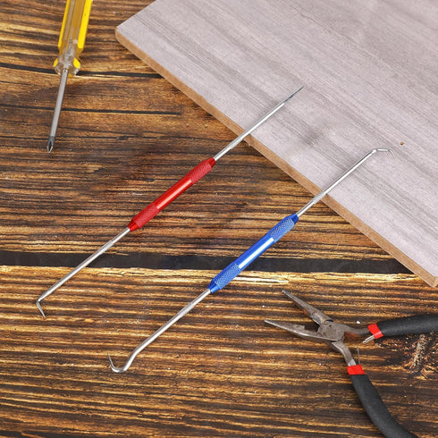 2 Pcs Metal Scribe Tool Double Pointed Scriber Hook and Pick Set Mechanic Pick Set Metal Scribe for Welding Marking Pen 45 Degree 90 Degree Scribe...