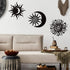 Therwen 3 Pieces Wacky Sun Metal Wall Art Outdoor Decor 7.87 Inches Sun Moon Outdoor Wall Decor Hanging Wrought Iron Sun Wall Sculpture for Home G...