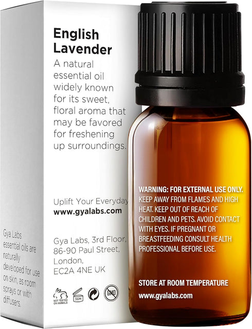 Gya Labs English Lavender Essential Oil for Diffuser - 0.34 Fl Oz - 100% Pure Natural English Lavender Oil for Skin, Hair & Candle Making Floral H...