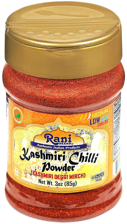 Rani Kashmiri Chilli Powder (Deggi Mirch, Low Heat) Ground Indian Spice 85g PET Jar ~ All Natural | Salt-Free | Vegan | Kosher | Gluten Friendly |...
