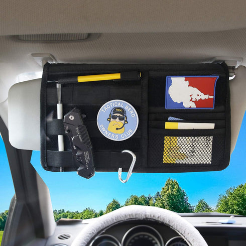 MDSTOP Molle Visor Panel Organizer Tactical Webbing Compatible Vehicle Sun Visor Cover Car Sunshade Storage Holder Pouch Fits for Cars, Trucks, Su...