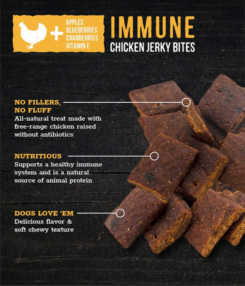 Wholesome Pride Functional Dog Immune Support Chicken Recipe Jerky Bites Dog Treats - 8 oz...